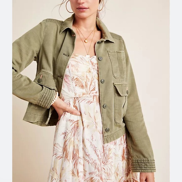Anthropologie Maisie Chore Cropped Utility Twill Cargo Pocket Jacket Size small - Picture 5 of 16